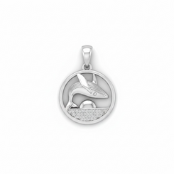 .925 Sterling Silver Whale Pendant - Swarovski Crystals