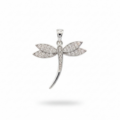 .925 Sterling Silver Dragonfly Pendant - Swarovski Crystals