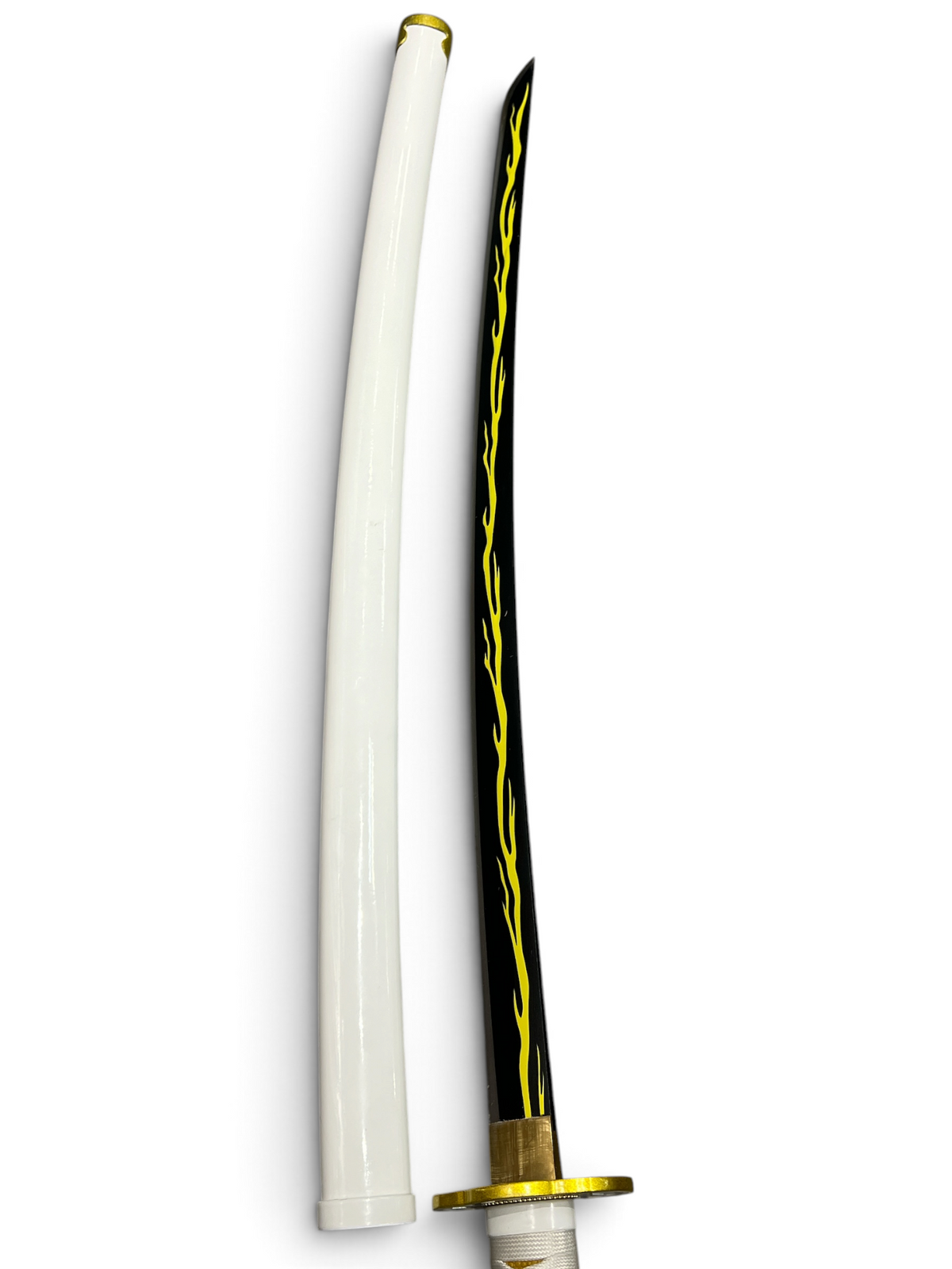 Demon Slayer - Zenitsu Katana - Full Tang - 1065 High Carbon Steel - Lacquered Wooden Scabbard