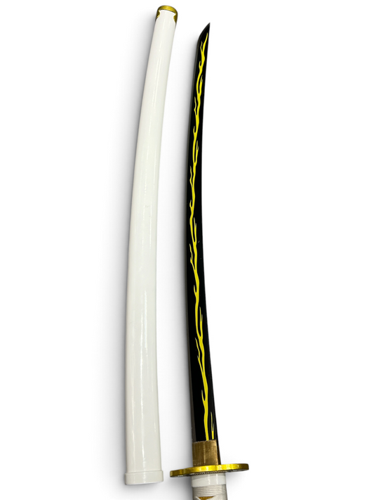 Demon Slayer - Zenitsu Katana - Full Tang - 1065 High Carbon Steel - Lacquered Wooden Scabbard