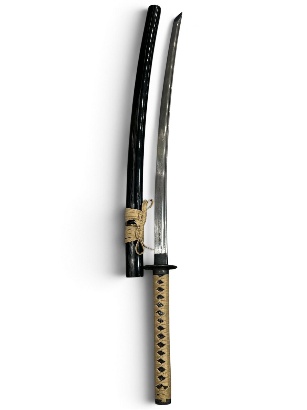 Shinwa Makaku Katana - Full Tang - Hand Forged Damascus - Genuine Ray Skin