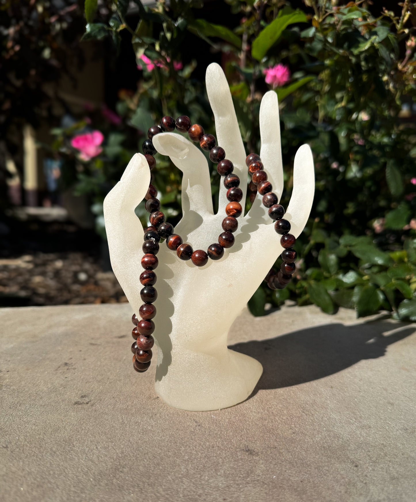 8mm beaded Red Tigers eye bracelet (stretches to fit!)