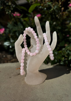 8mm beaded rose quartz bracelet (stretches to fit!)