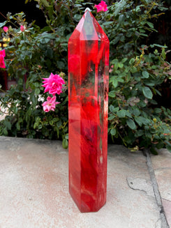 Vibrant Cherry Quartz Energy Tower