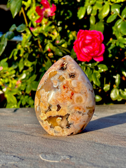 4" inch Polished Cherry Blossom Agate Free Form Specimen