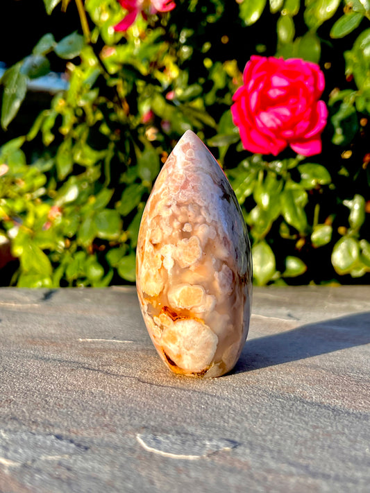 4" inch Polished Cherry Blossom Agate Free Form Specimen