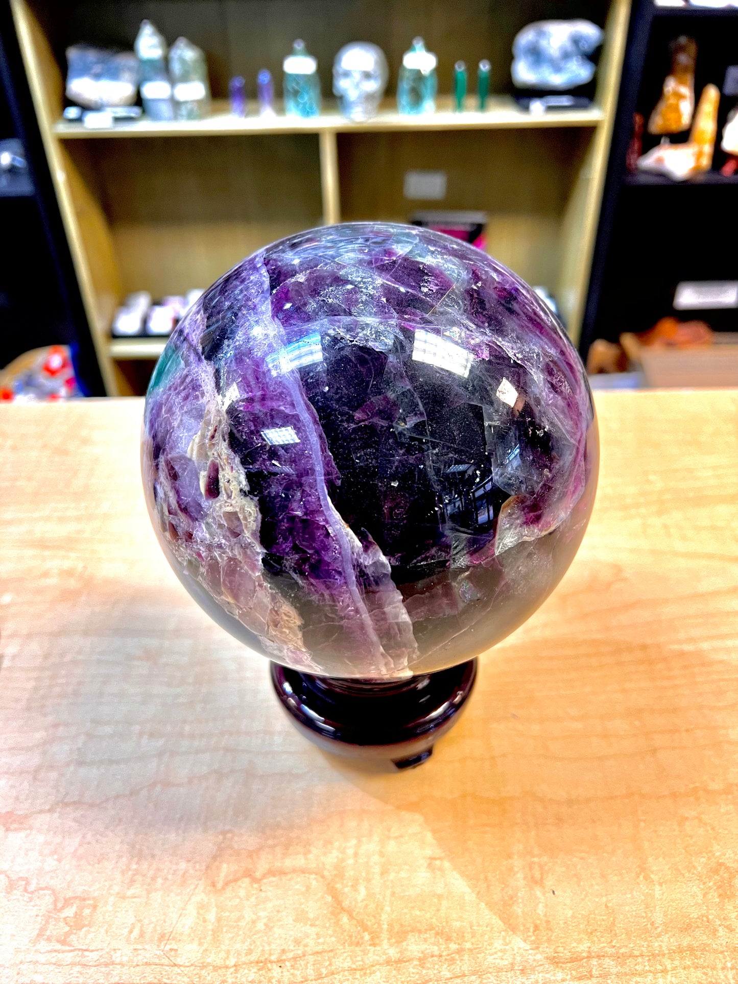 (15lb) "A" Grade Rainbow Fluorite Sphere (Mexico)