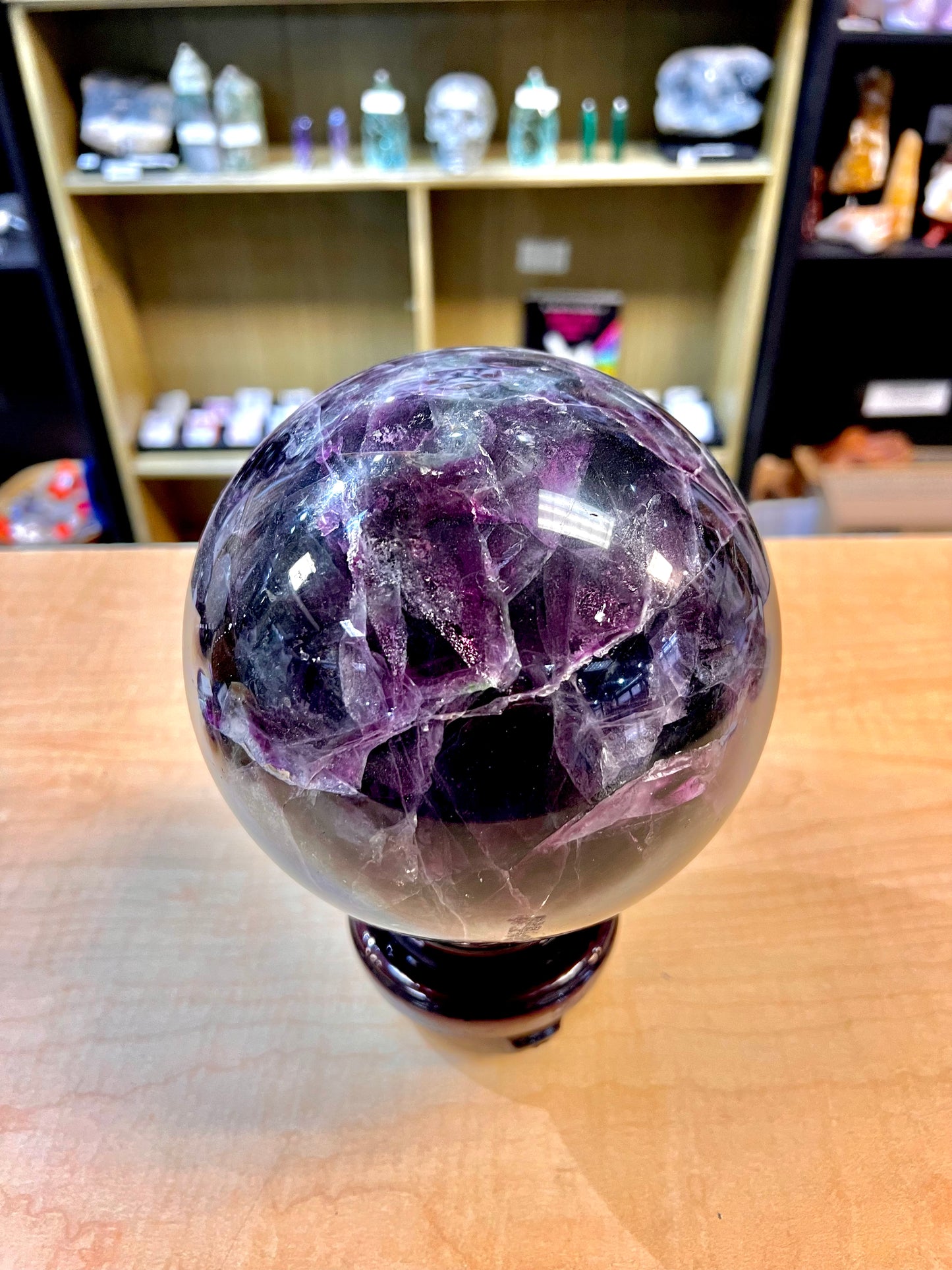 (15lb) "A" Grade Rainbow Fluorite Sphere (Mexico)