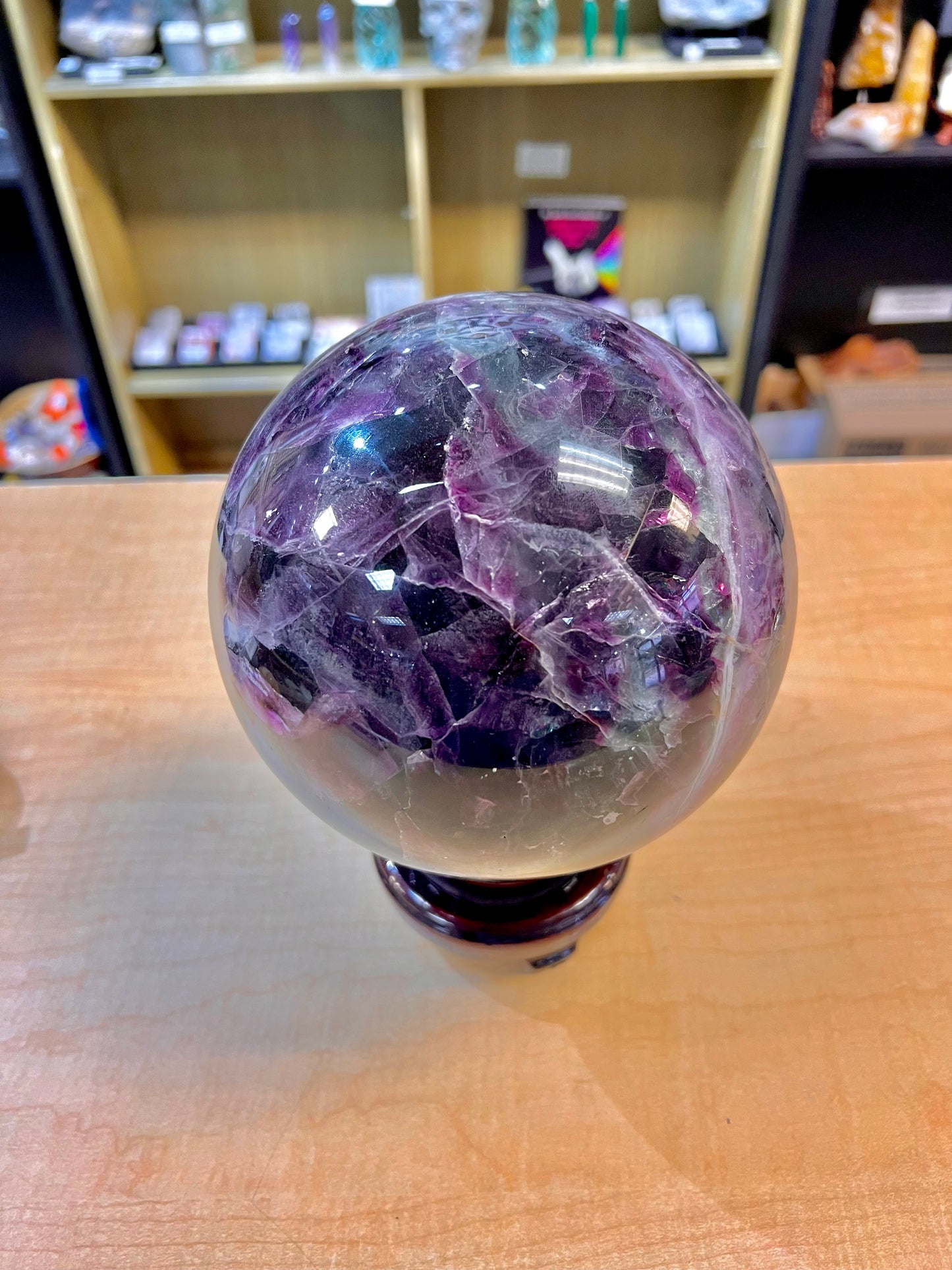 (15lb) "A" Grade Rainbow Fluorite Sphere (Mexico)