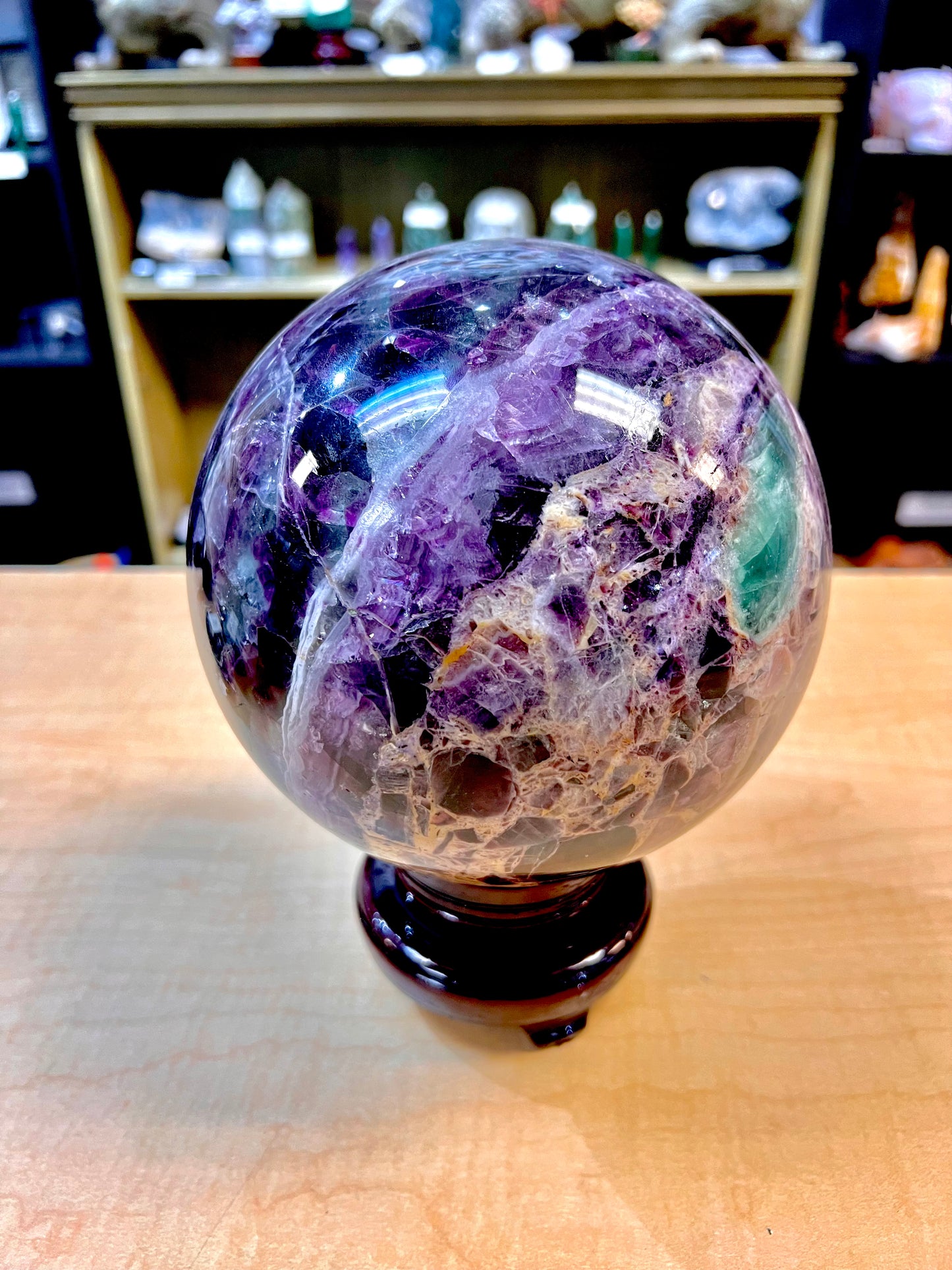 (15lb) "A" Grade Rainbow Fluorite Sphere (Mexico)