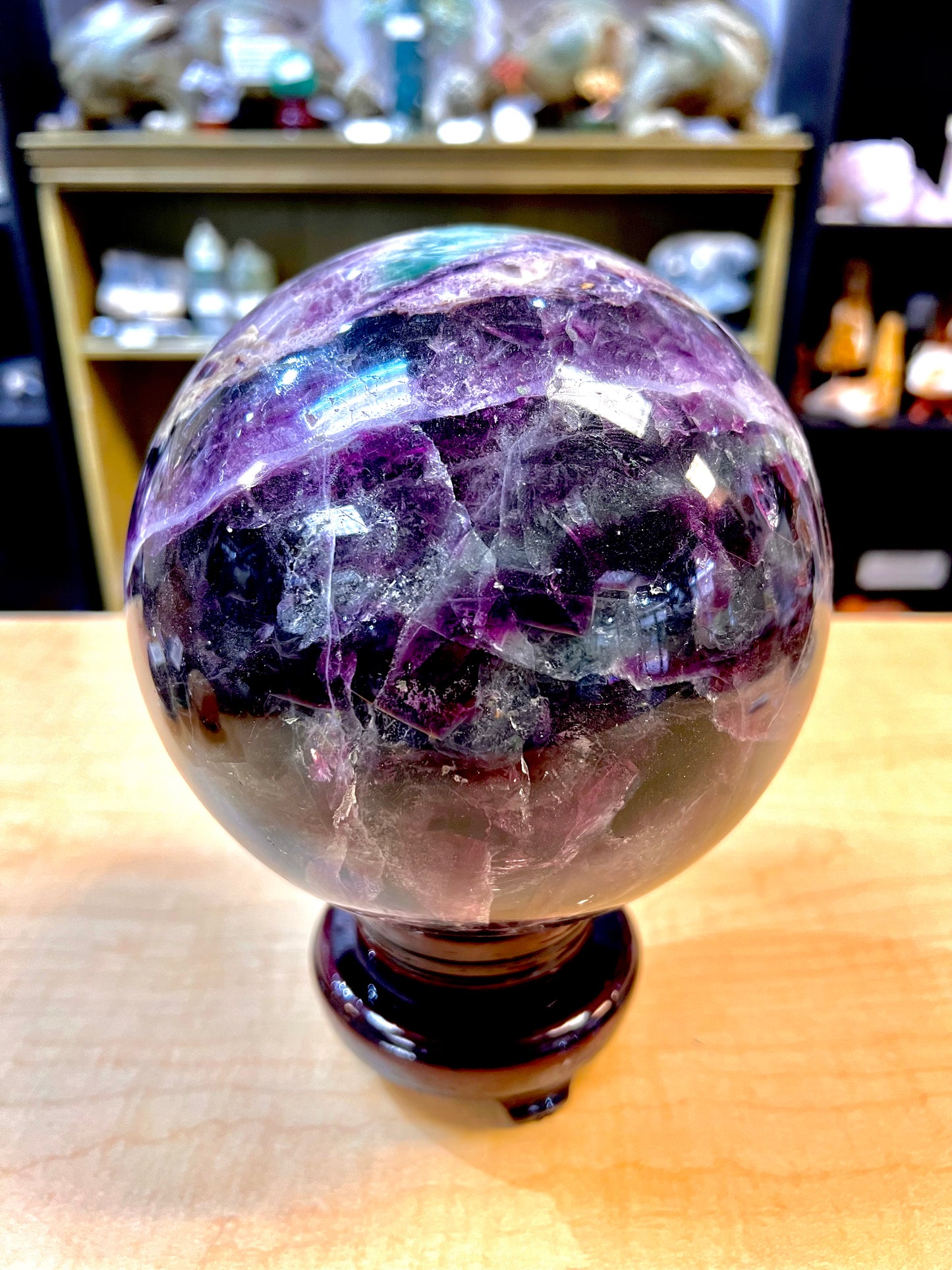 (15lb) "A" Grade Rainbow Fluorite Sphere (Mexico)