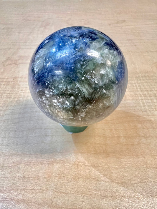 "A" Grade Blue Kyanite & Mica Sphere (3.5" / South Africa)