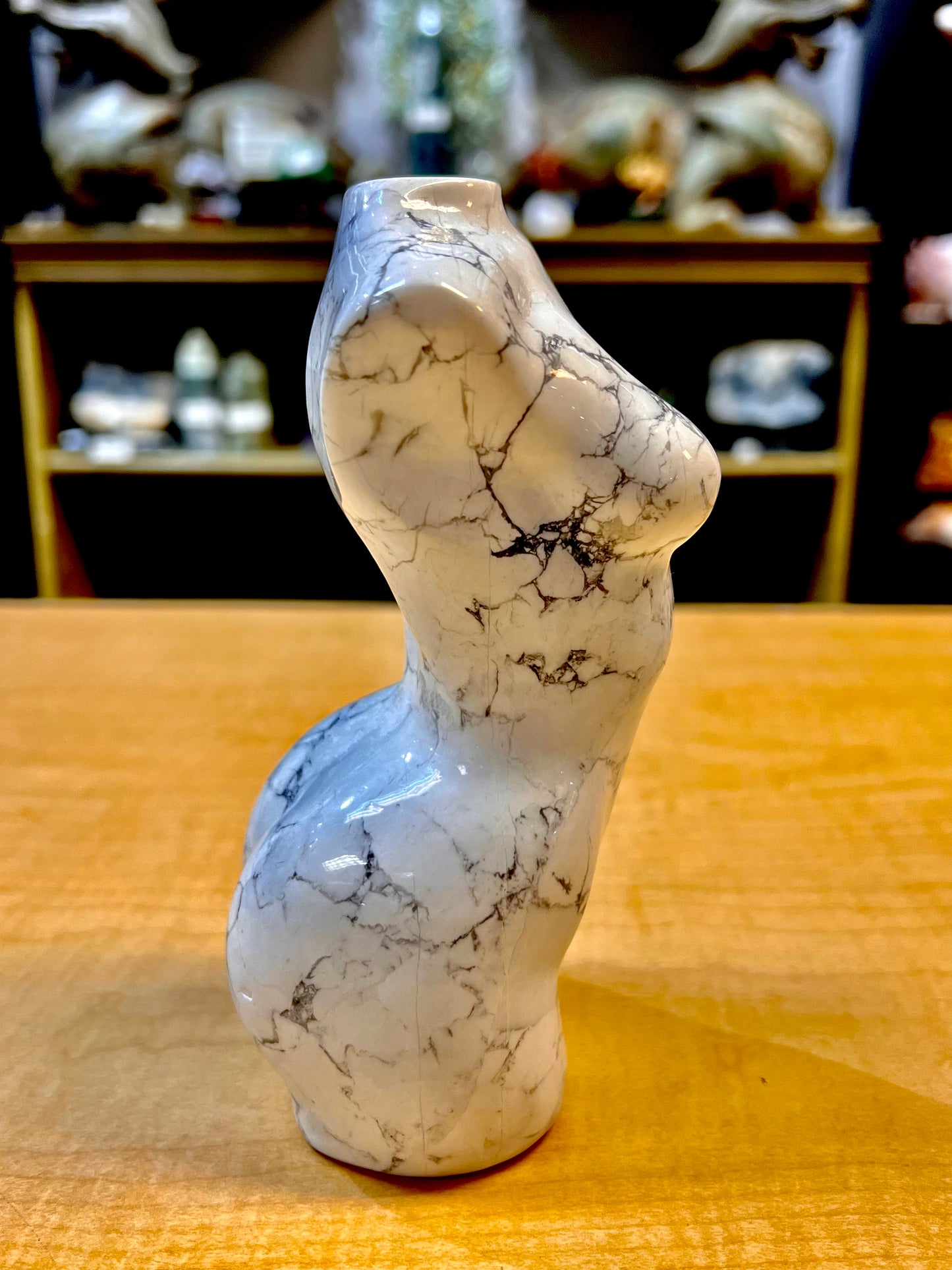 7" Polished Howlite Lady Figure (Brazil)