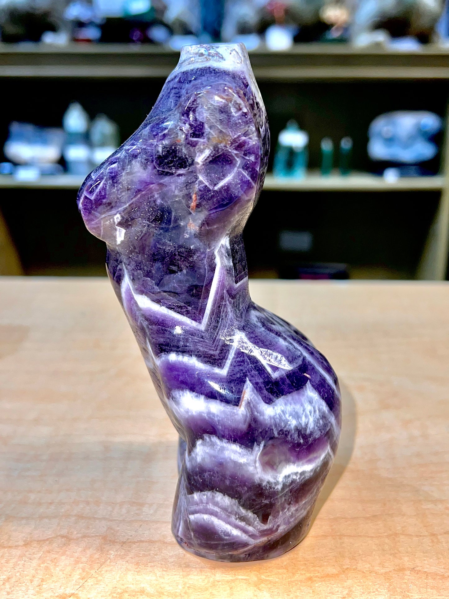 7" Polished Dogtooth Amethyst Lady Figure (Brazil)