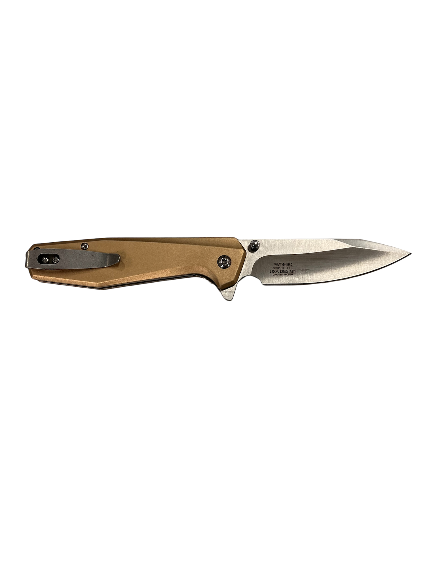 Wartech Knives: Brown & Blue American Flag Assisted Opening Pocket Knife (3Cr13 Steel)