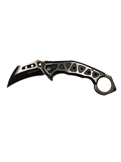 "Wartech" Silver & Black Assisted Opening Karambit (3cr13 Steel)