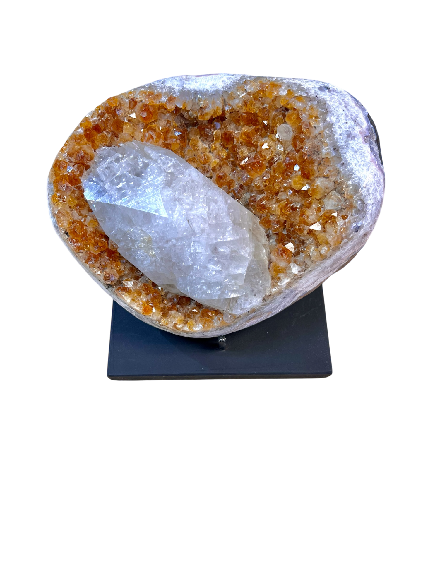 Rough Citrine & Quartz Specimen (Brazil) Stand Included