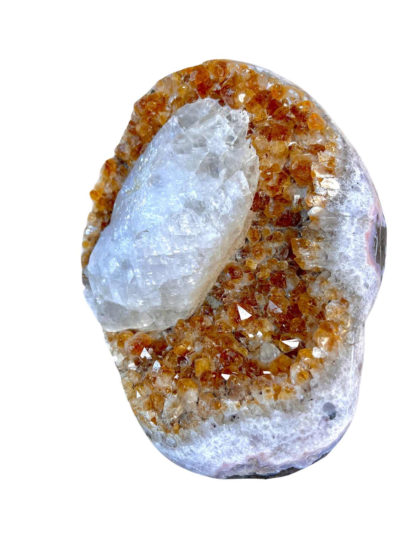 Rough Citrine & Quartz Specimen (Brazil) Stand Included