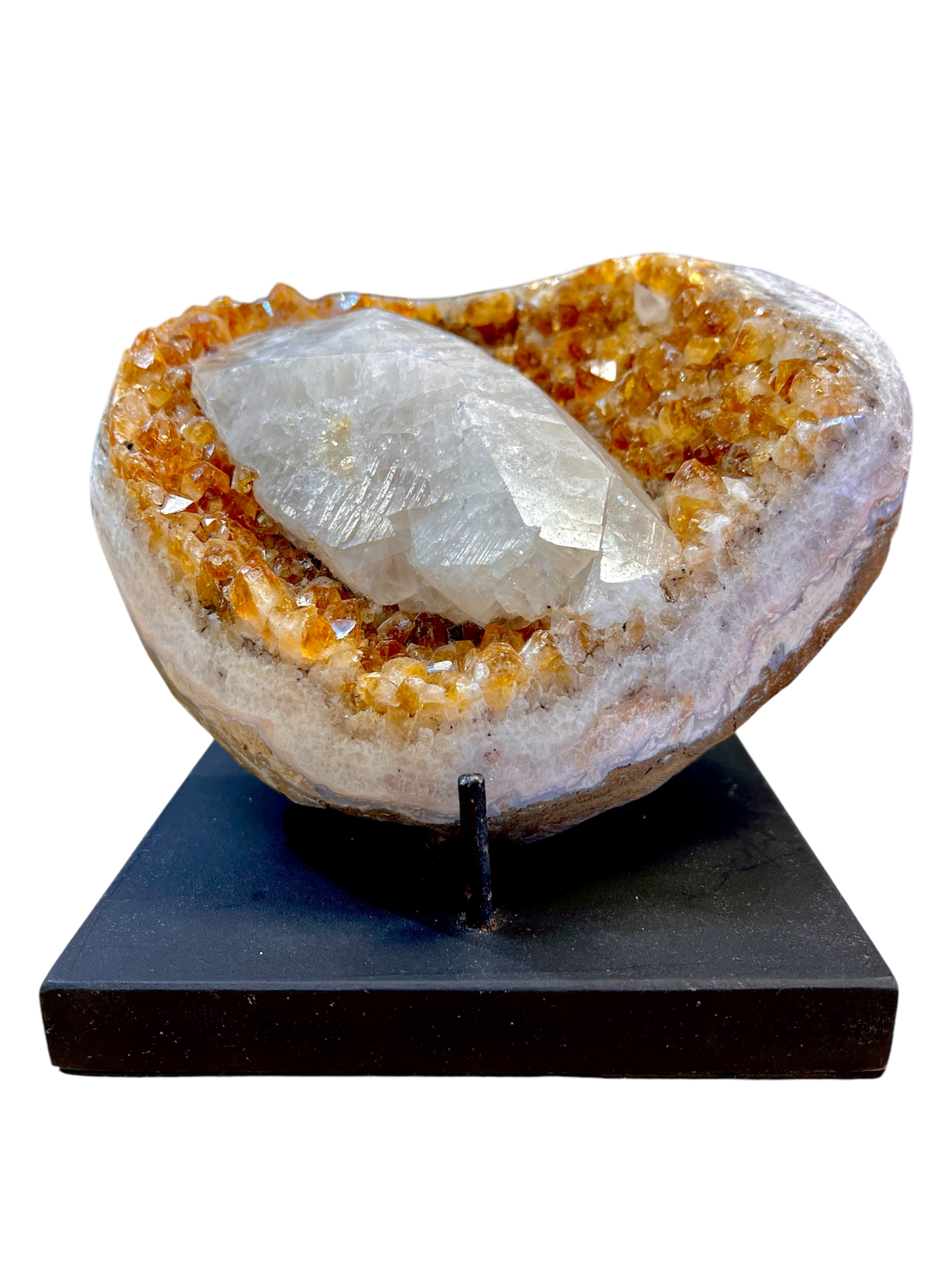 Rough Citrine & Quartz Specimen (Brazil) Stand Included