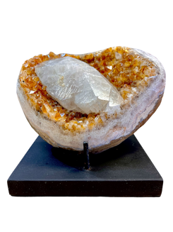 Rough Citrine & Quartz Specimen (Brazil) Stand Included