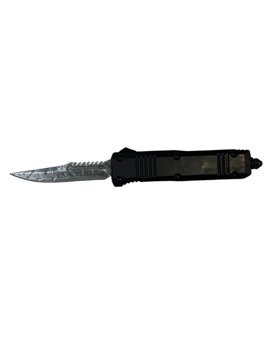 "Atomic" Double Action Polished Gun Metal OTF Pocket Knife (1 Year Warranty)