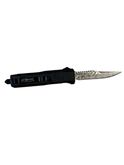 "Atomic" Double Action Polished Gun Metal OTF Pocket Knife (1 Year Warranty)