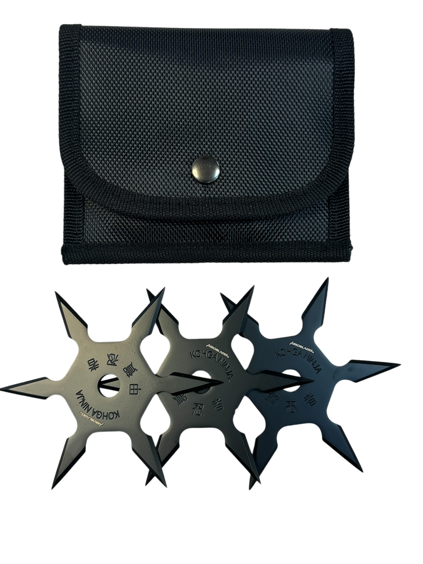 Set of 3 - 440 Stainless 6 Sided Throwing Star Set with Sheath (Multiple Options!)