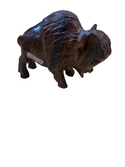 Medium Hand-Carved Ironwood Buffalo (Mexico) 4"