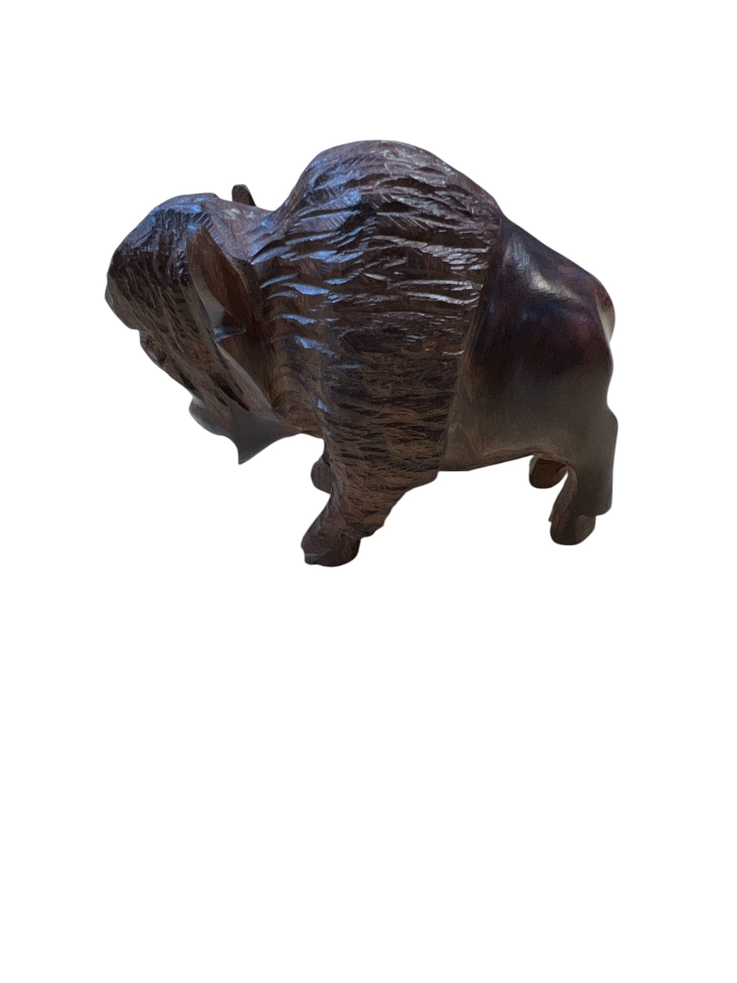 Medium Hand-Carved Ironwood Buffalo (Mexico) 4"