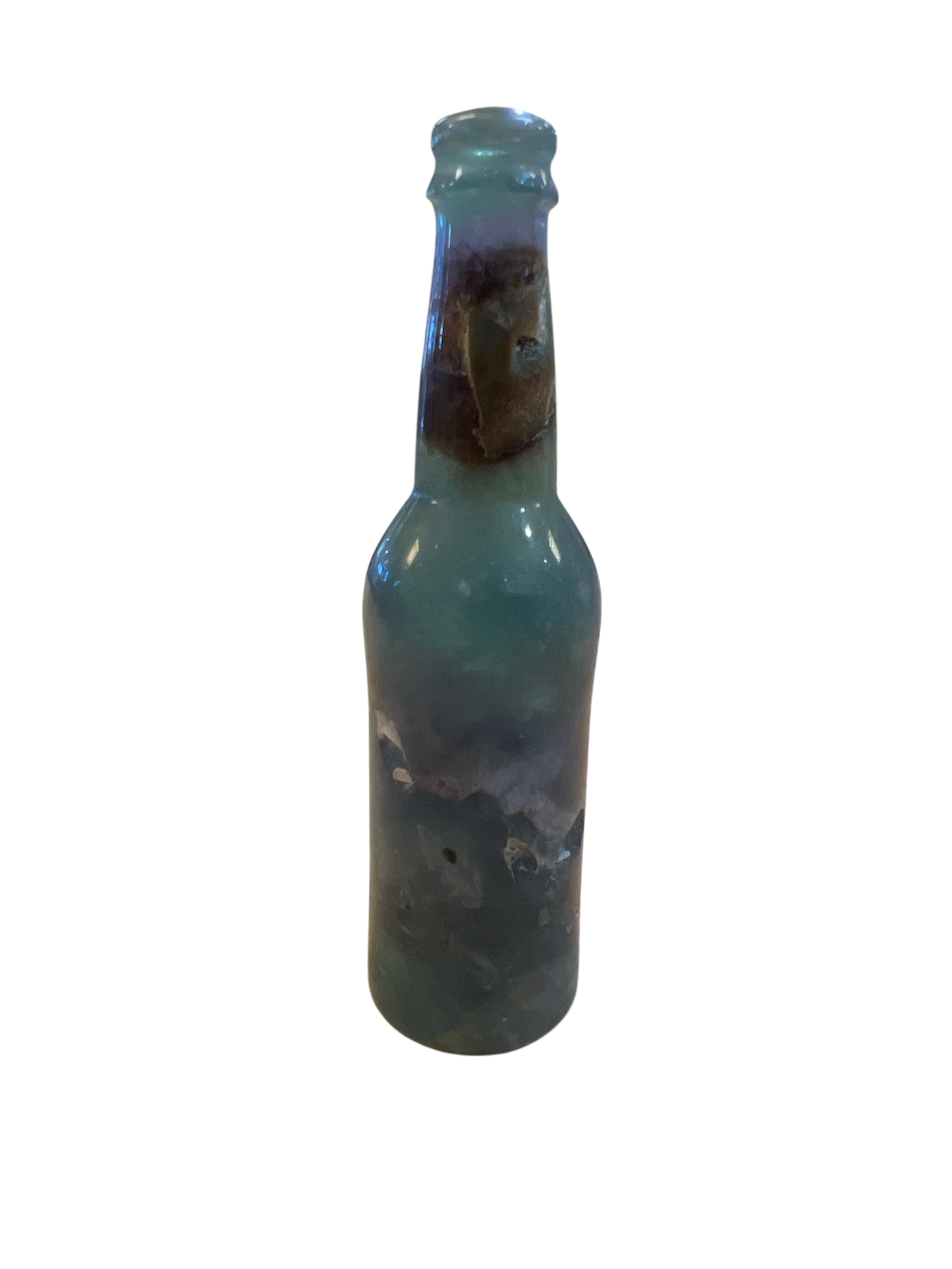 Carved Brazilian Fluorite Beer Bottles (5" inch)