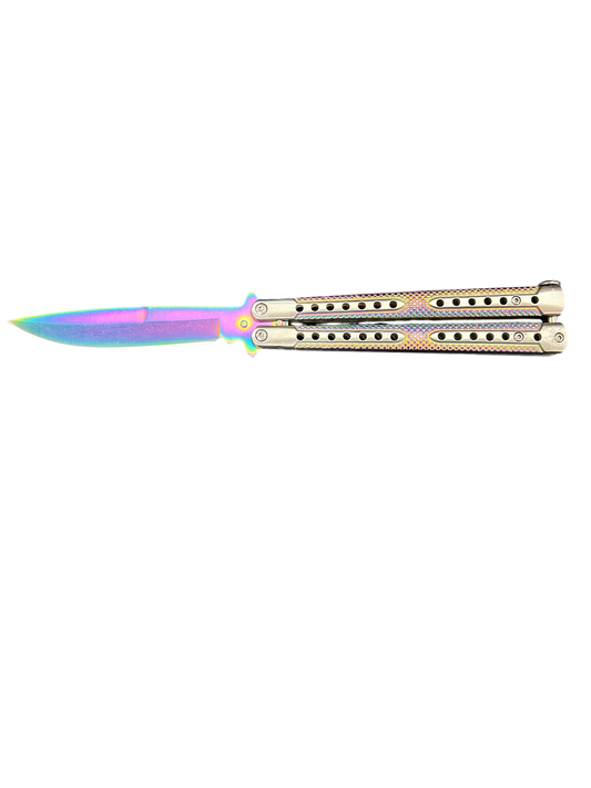 Iridescent / Black Butterfly / Balisong Pocket Knives - 3cR13 Steel