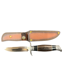 "Buckshot" Wood & Surgical Steel Hunting / Survival Knives (3cR13 Steel) Includes Genuine Leather Sheath