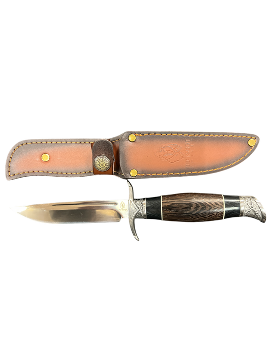 "Buckshot" Wood & Surgical Steel Hunting / Survival Knives (3cR13 Steel) Includes Genuine Leather Sheath