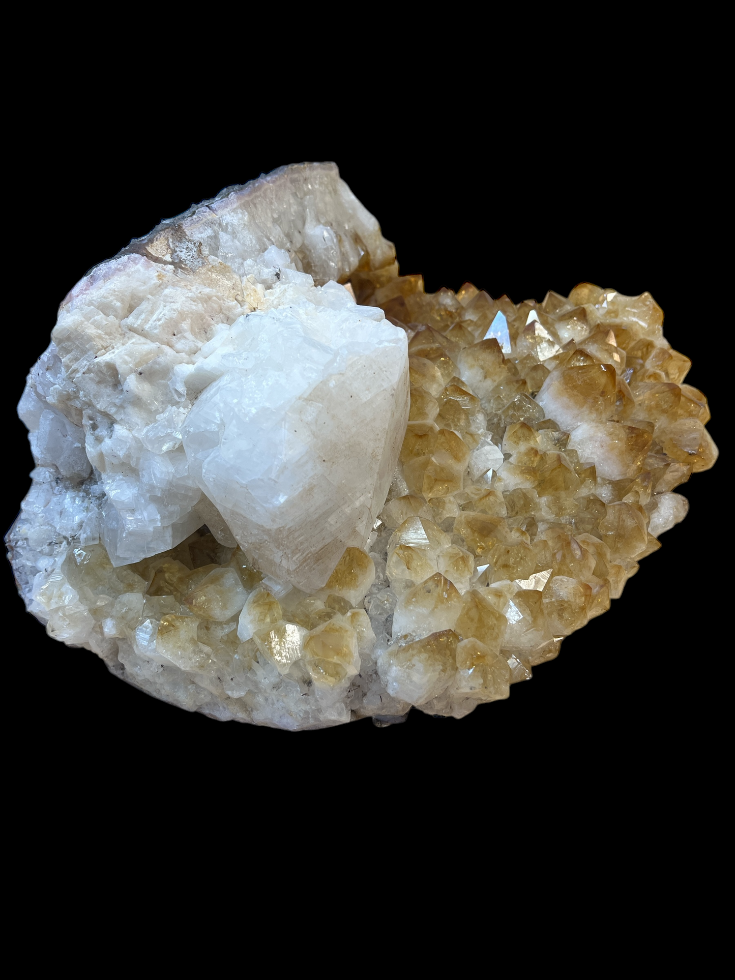 Brazilian Citrine with Quartz Rough Specimen - 25lbs - 15"x9" Inches