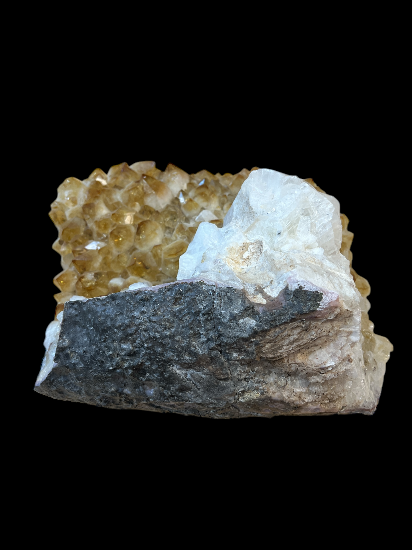 Brazilian Citrine with Quartz Rough Specimen - 25lbs - 15"x9" Inches