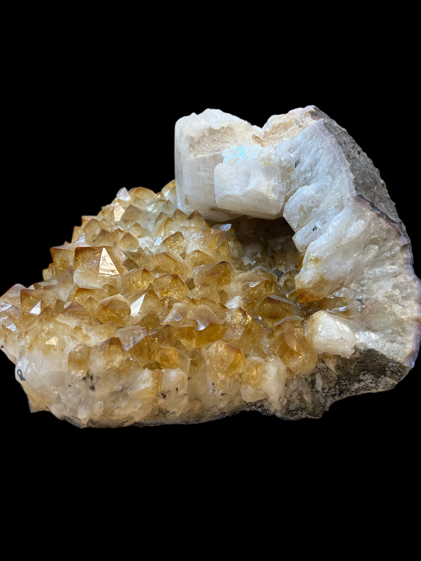 Brazilian Citrine with Quartz Rough Specimen - 25lbs - 15"x9" Inches