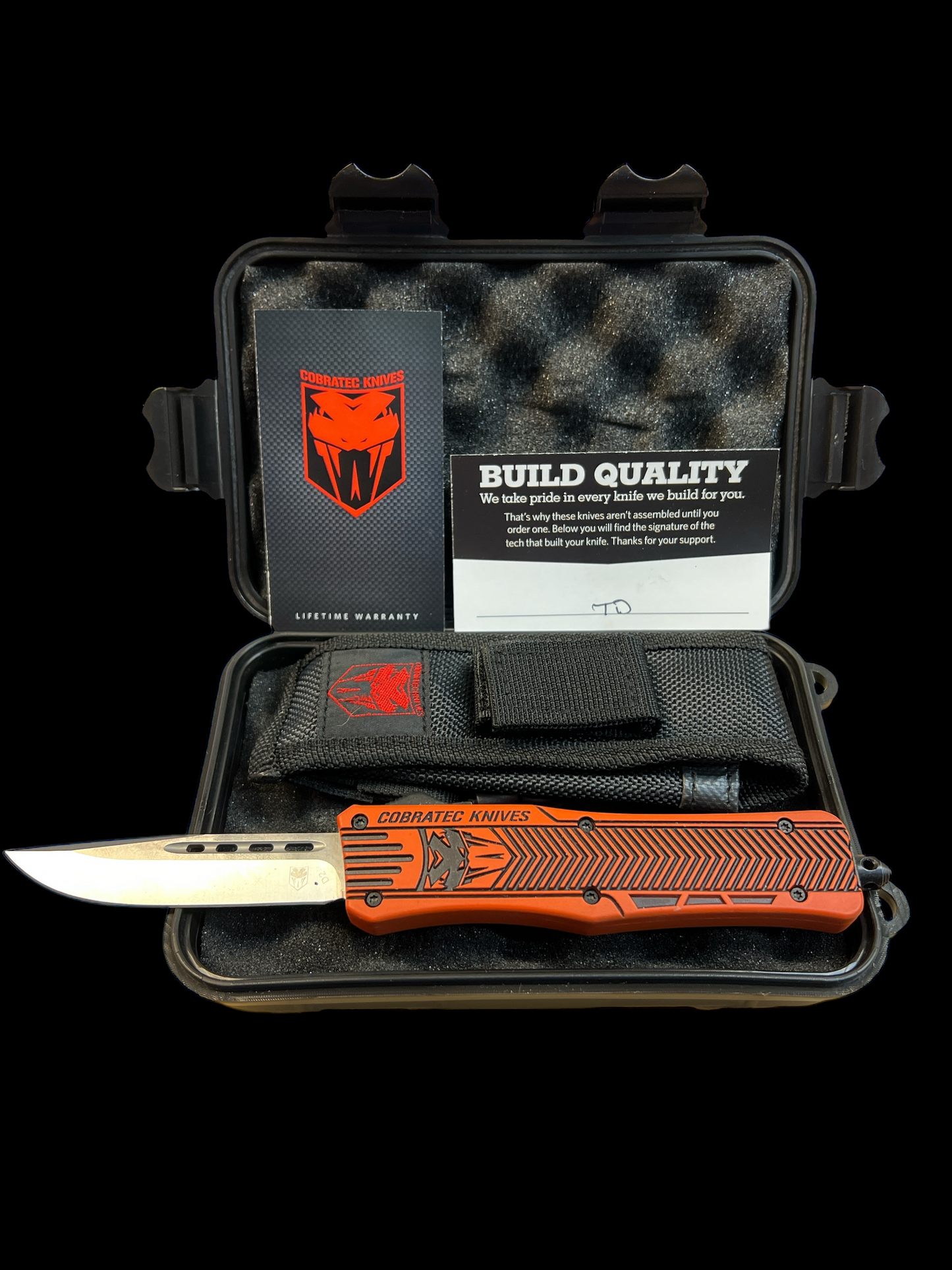 "CobraTec" Double Action - Medium CTK-1 Hunter Orange OTF w/ Graphite Black