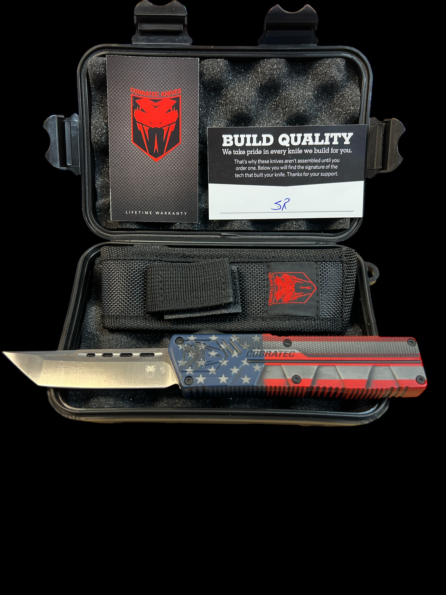 "CobraTec" Double Action - Lightweight American Flag OTF (Cerakote)