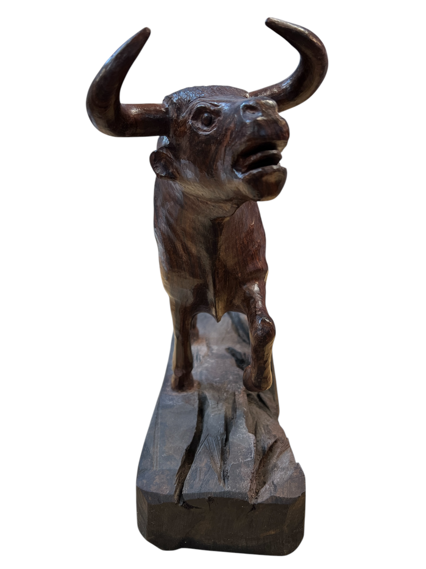 8lb Ironwood Bull Carving – Handcrafted in Mexico (13.5"x15" inches)