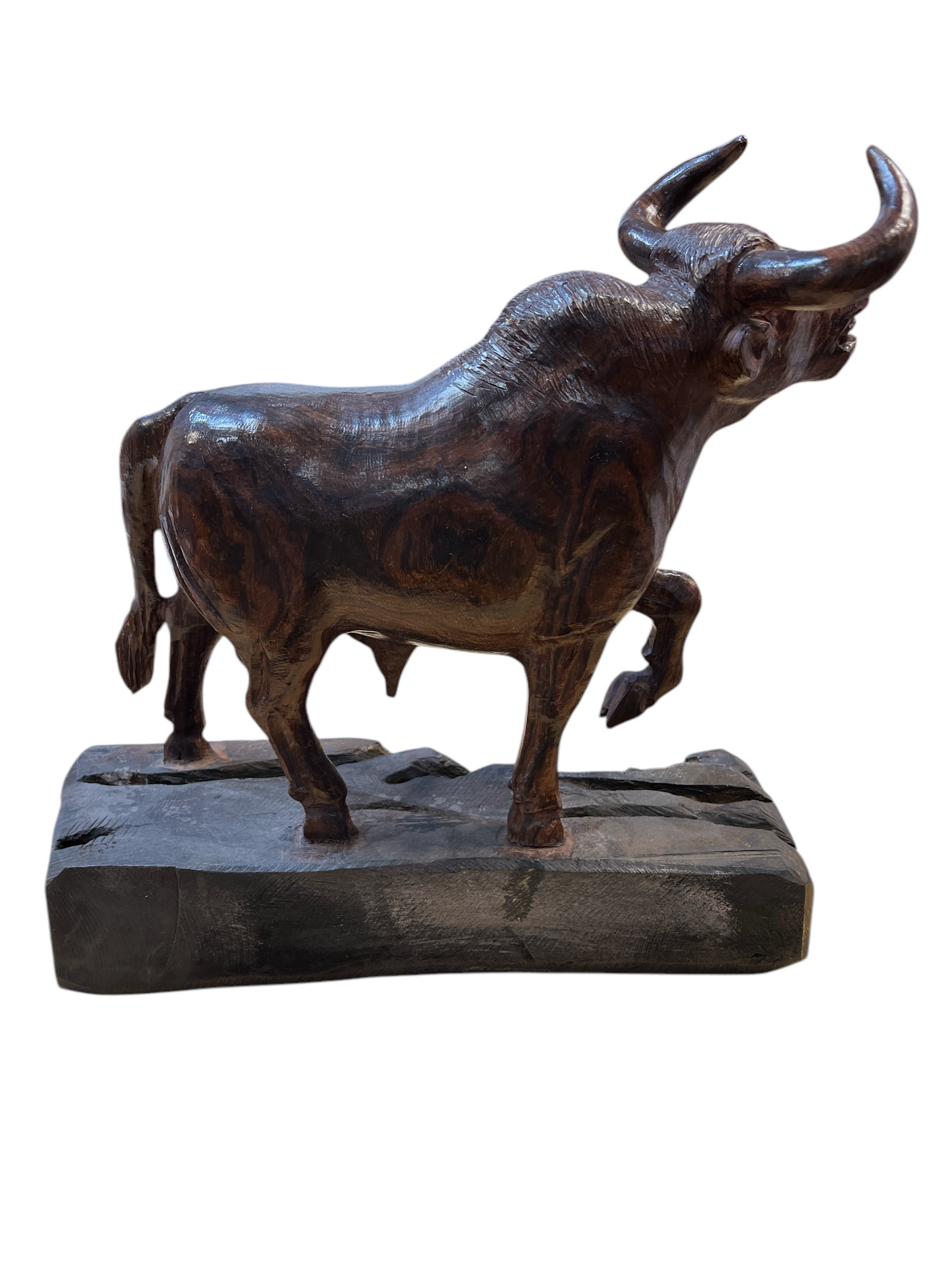 8lb Ironwood Bull Carving – Handcrafted in Mexico (13.5"x15" inches)