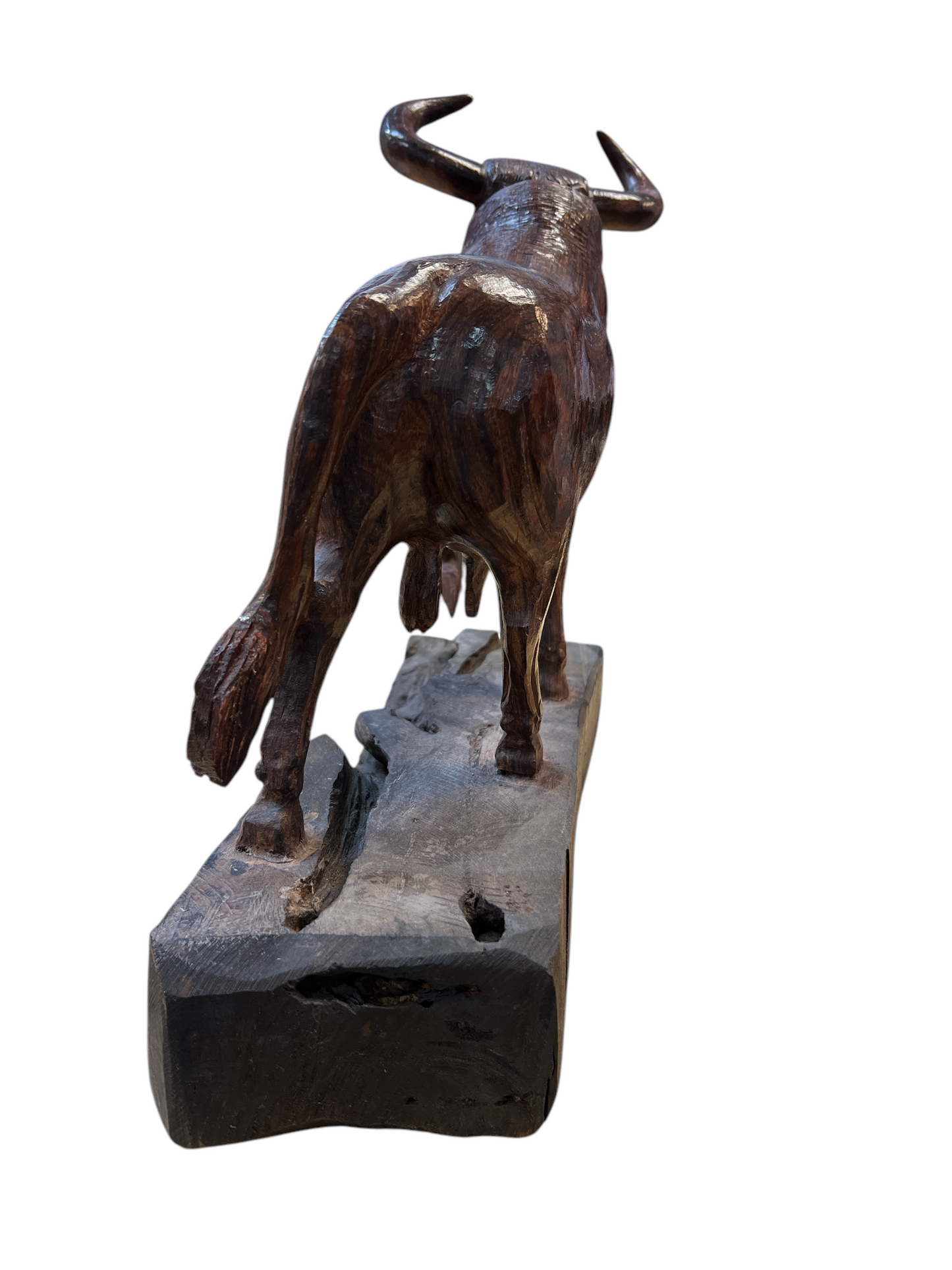 8lb Ironwood Bull Carving – Handcrafted in Mexico (13.5"x15" inches)