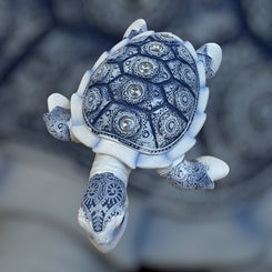 6.5" Inch Hindu Themed Blue Sea Turtle