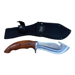 "Buckshot" 5" Inch 440 Stainless Steel Full Tang Gut Hook Hunting Knife W/ Sheath