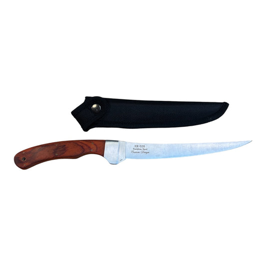7" Inch Stainless Steel Filet Knife Full Tang and Wood Handle