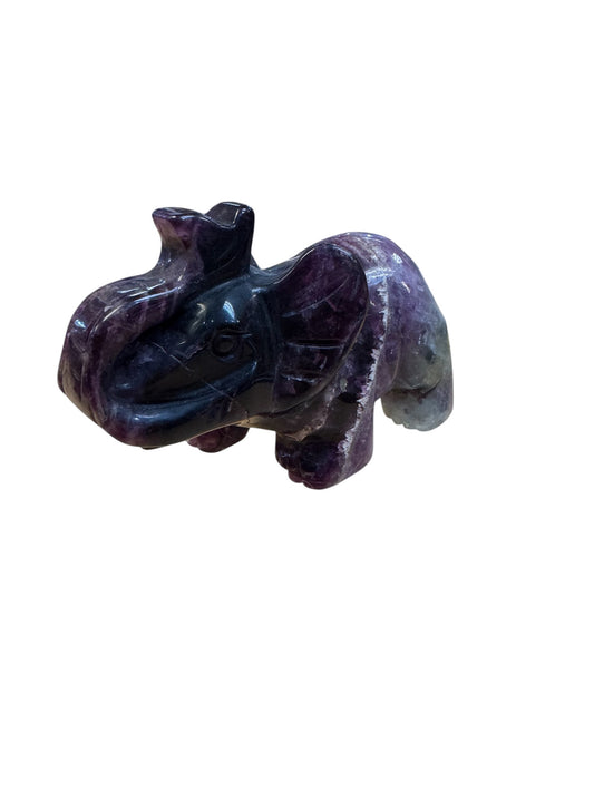 Amethyst Stone Carved Elephant