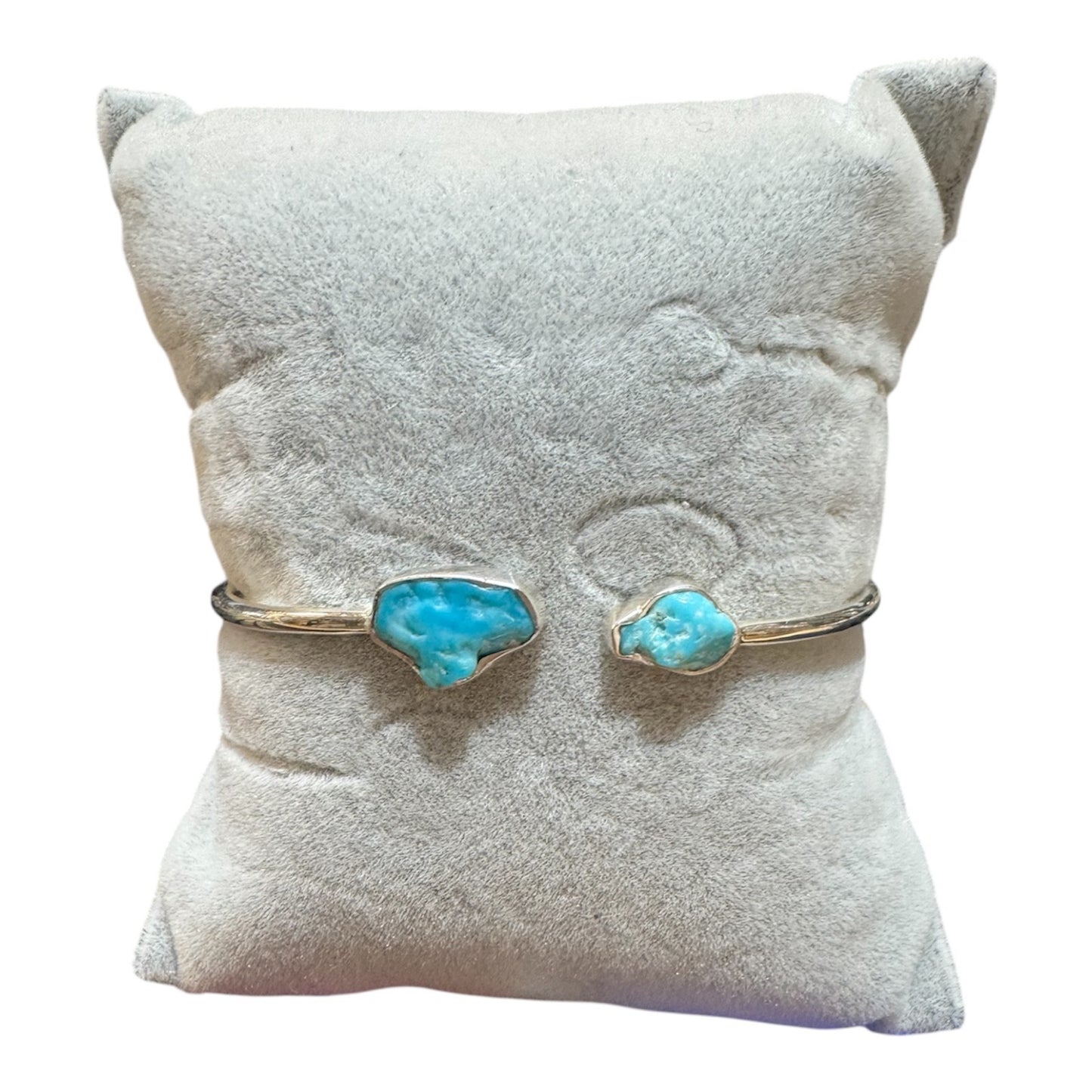 Turquoise - Sterling Silver - Adjustable Stone Bracelet