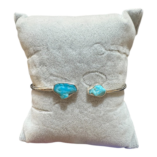 Turquoise - Sterling Silver - Adjustable Stone Bracelet