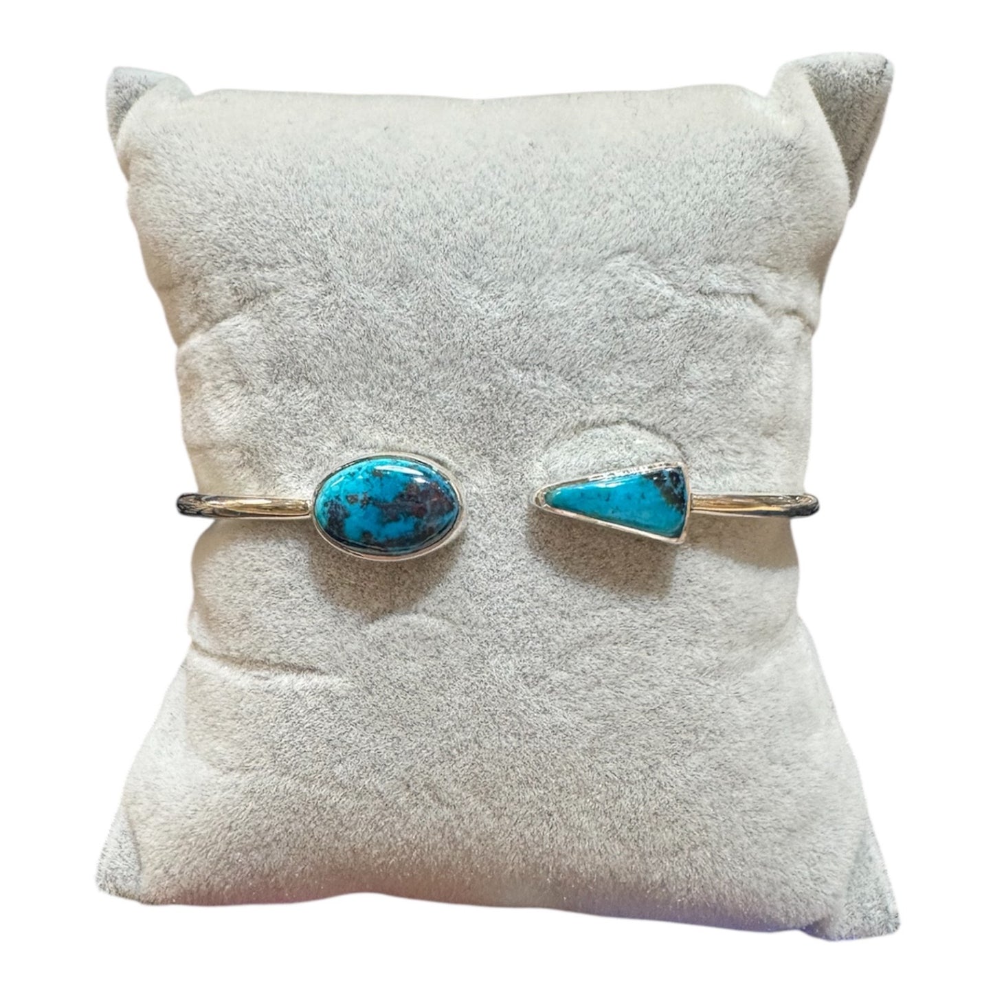 Chrysocolla - Sterling Silver - Adjustable Stone Bracelet