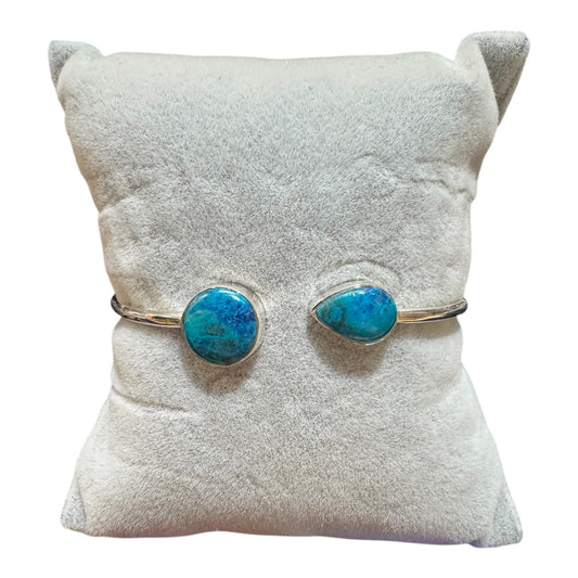 Shattuckite - Sterling Silver - Adjustable Stone Bracelet