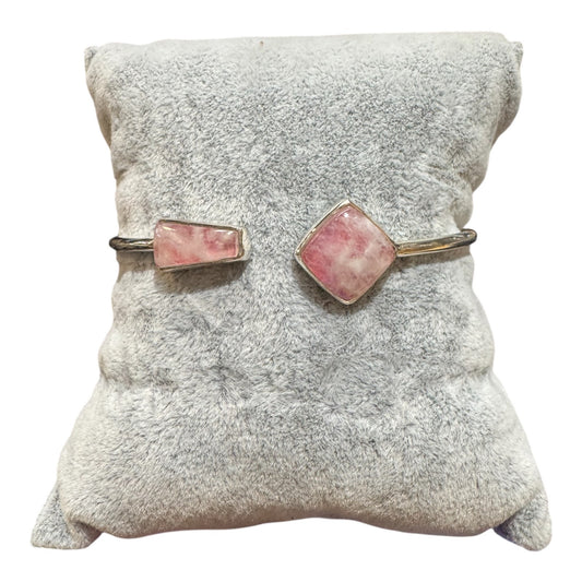 Pink Moonstone - Sterling Silver - Adjustable Bracelet